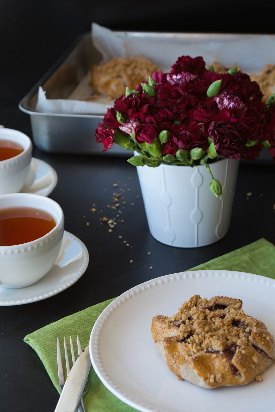 Cherry Galettes with Walnut Streusel