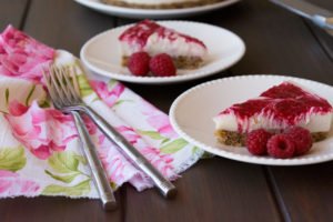Vegan Raspberry Swirl Cheesecake